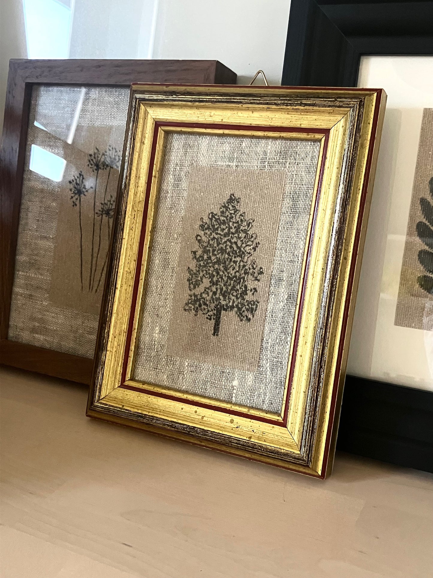 Framed Botanic - Ink On Canvas Paper