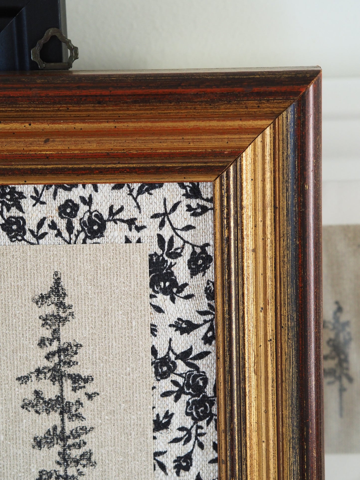 Framed Botanic - Ink On Canvas Paper