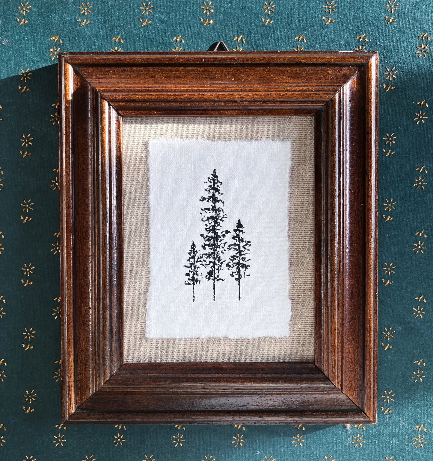 Framed Botanic - Ink On Watercolor Paper