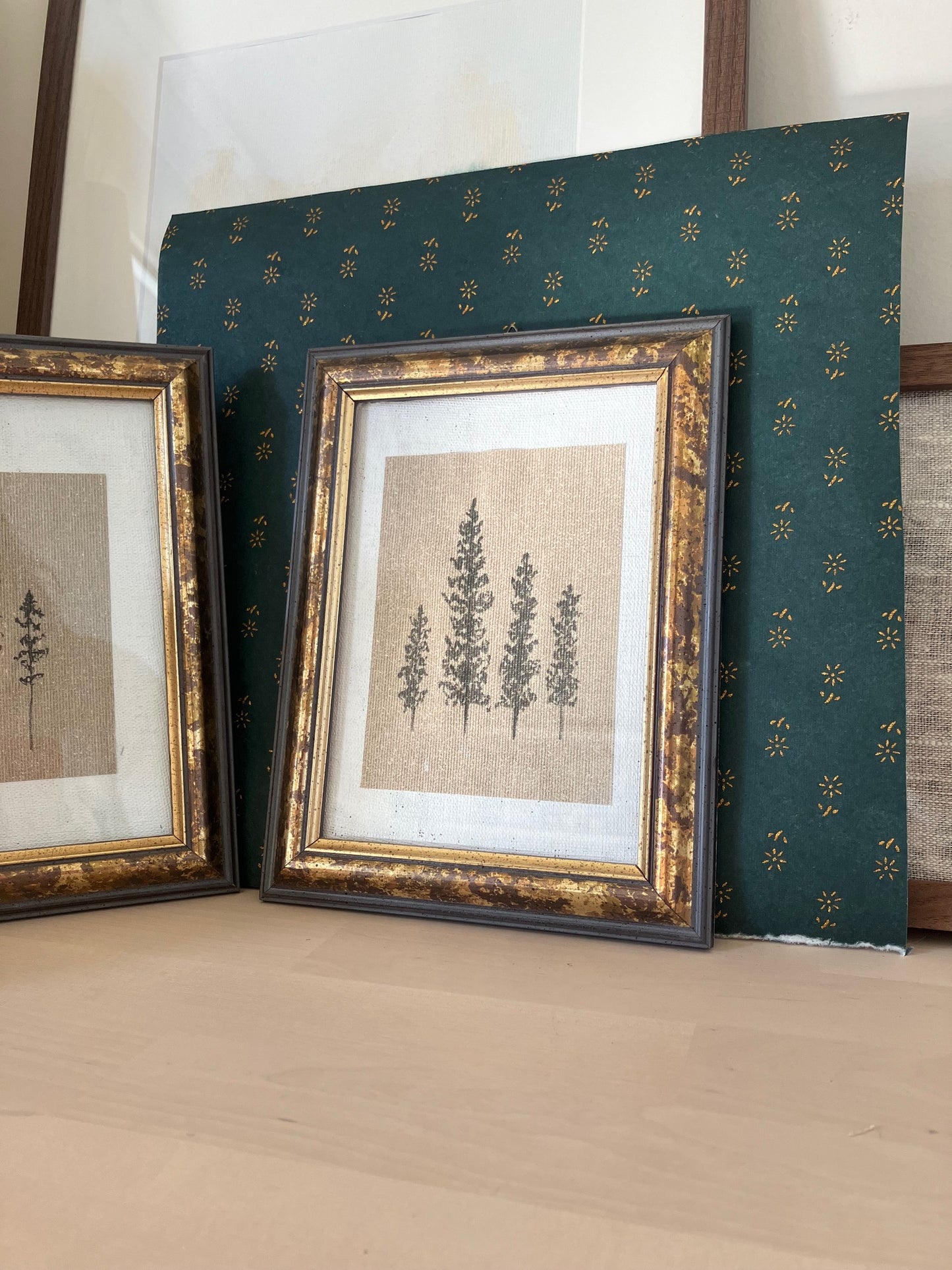 Framed Botanic - Ink On Canvas Paper