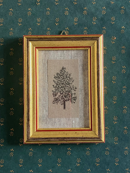 Framed Botanic - Ink On Canvas Paper