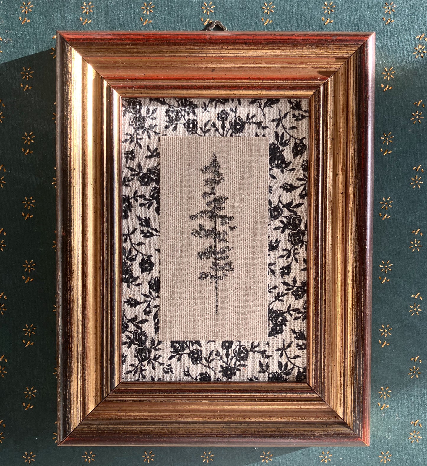 Framed Botanic - Ink On Canvas Paper
