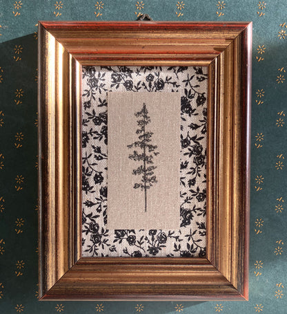 Framed Botanic - Ink On Canvas Paper