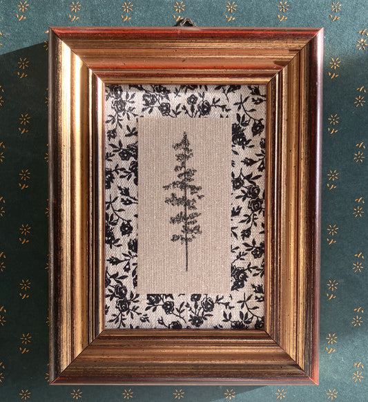Framed Botanic - Ink On Canvas Paper
