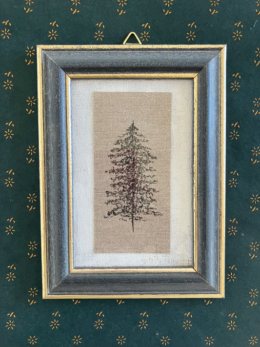 Framed Botanic - Ink On Canvas Paper