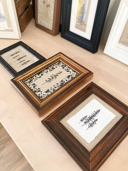 Framed Botanic - Ink On Canvas Paper